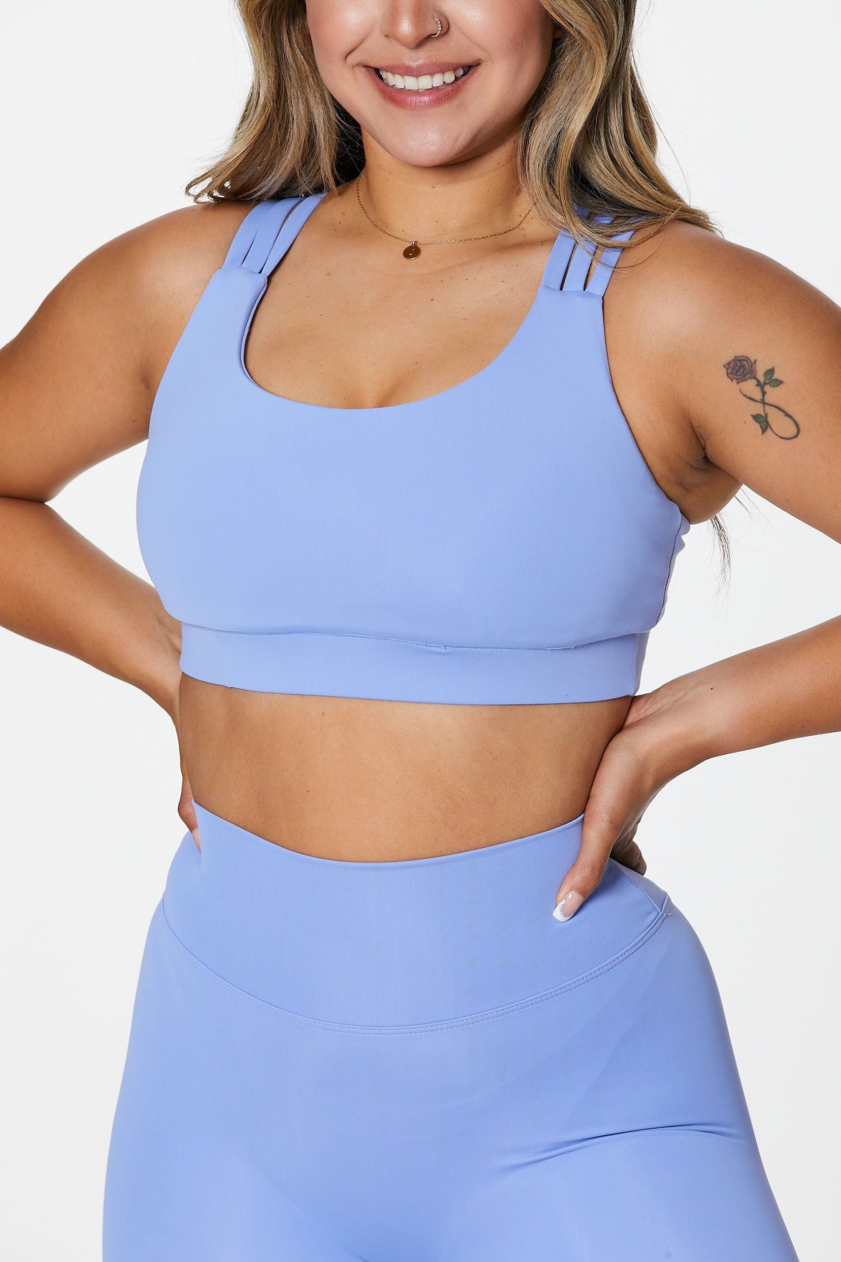 Fit.HER Sports Bra With High Elasticity And Thin Straps On Both Shoulders,  U-shaped Shock-absorbing Gathered Back Integrated Sports Bra